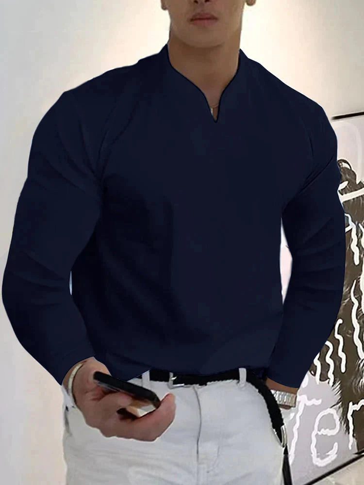 Lockere V Neck Lang Ärmel Hemd