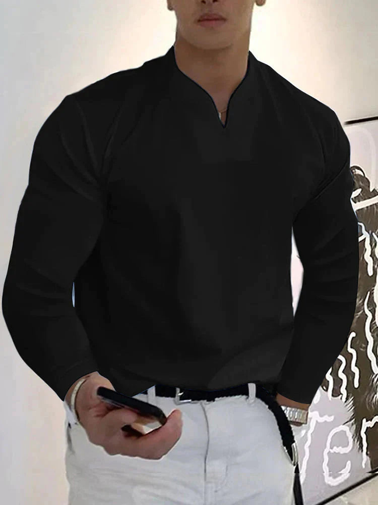 Lockere V Neck Lang Ärmel Hemd