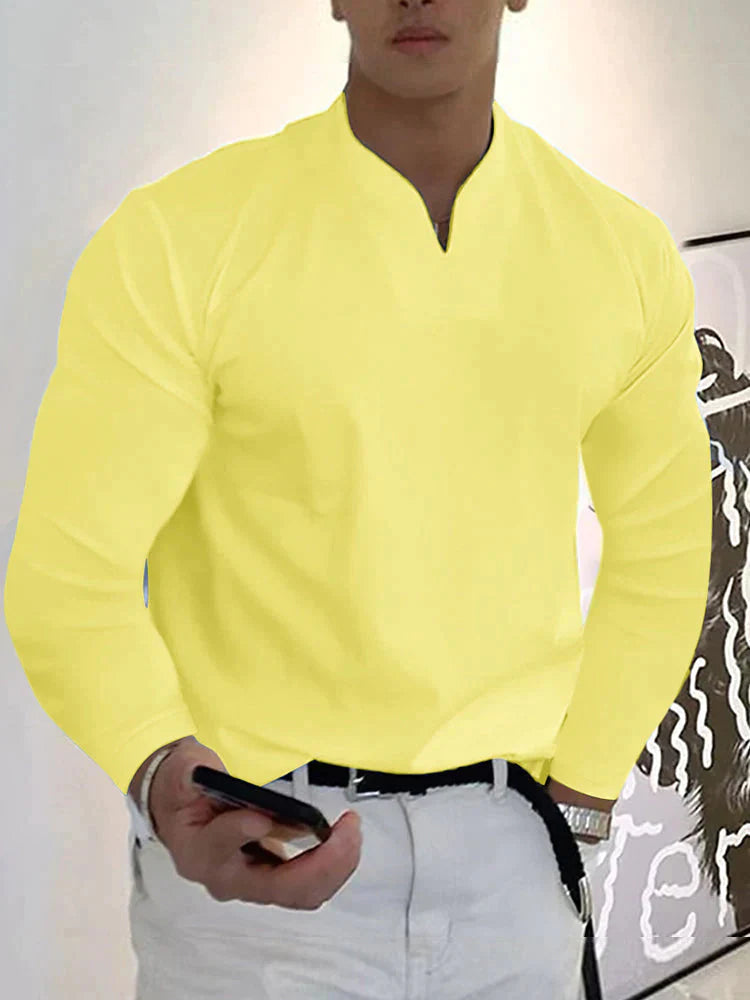 Lockere V Neck Lang Ärmel Hemd