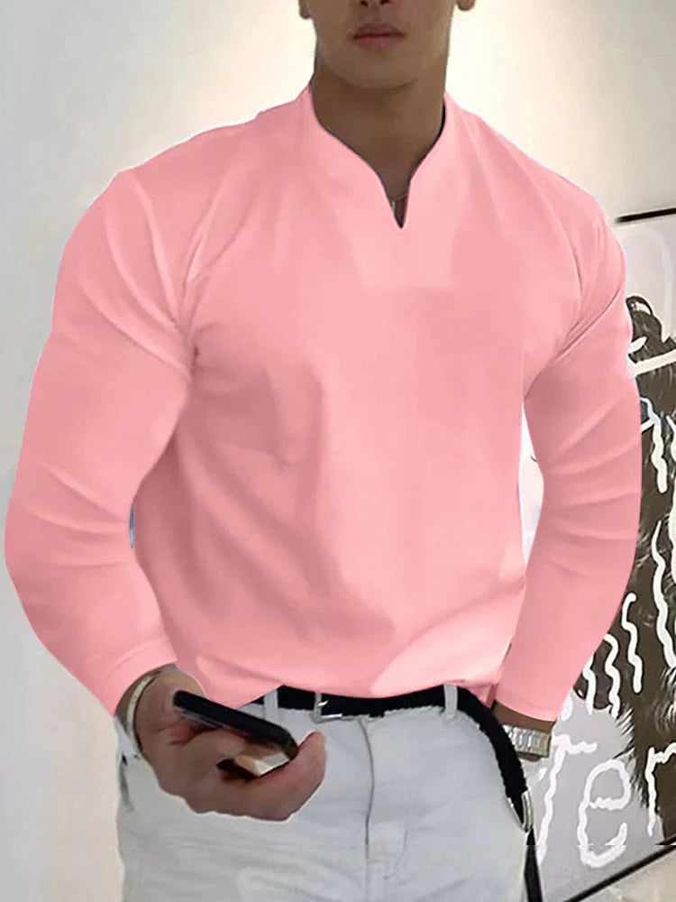 Lockere V Neck Lang Ärmel Hemd
