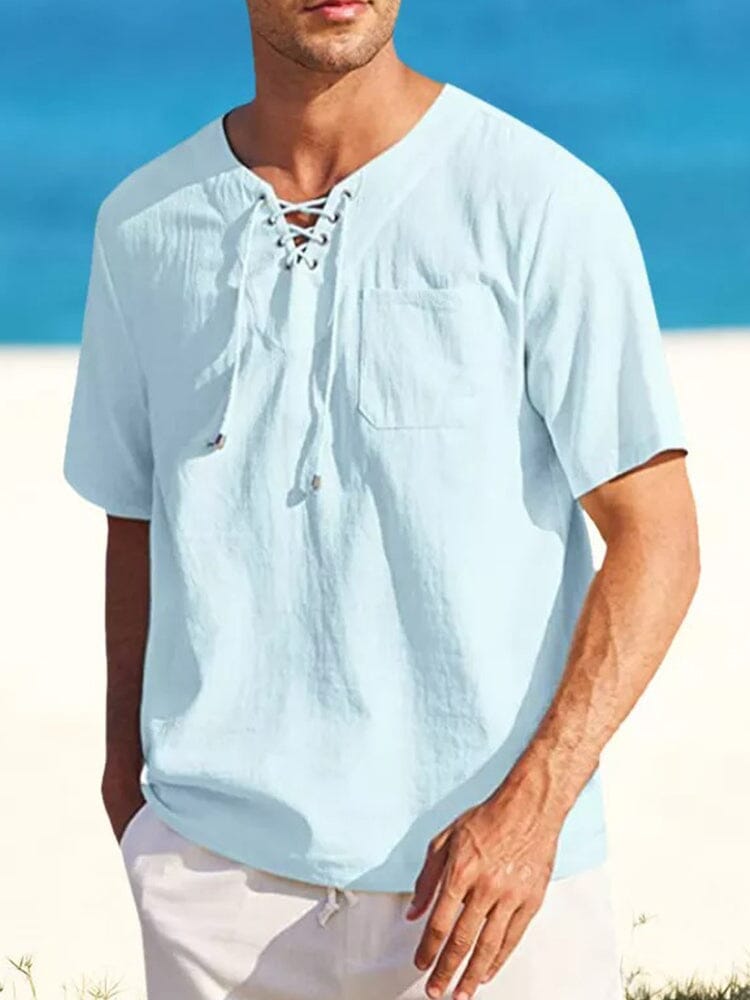Casual Leinen Stil V Neck Hemden
