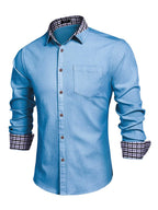 Lang-Ärmel Denim Dress Hemd