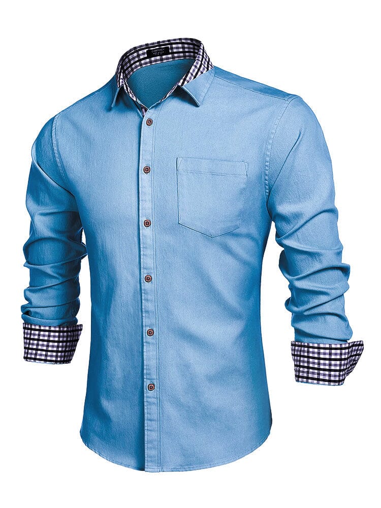Lang-Ärmel Denim Dress Hemd