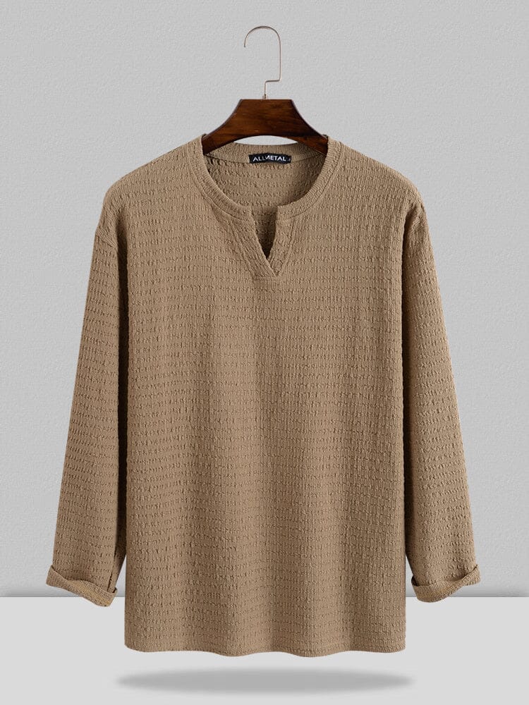 Small V-neck Lang-sleeved Hemd