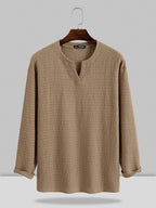 Small V-neck Lang-sleeved Hemd