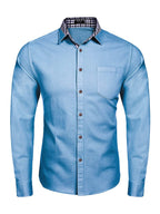 Lang-Ärmel Denim Dress Hemd