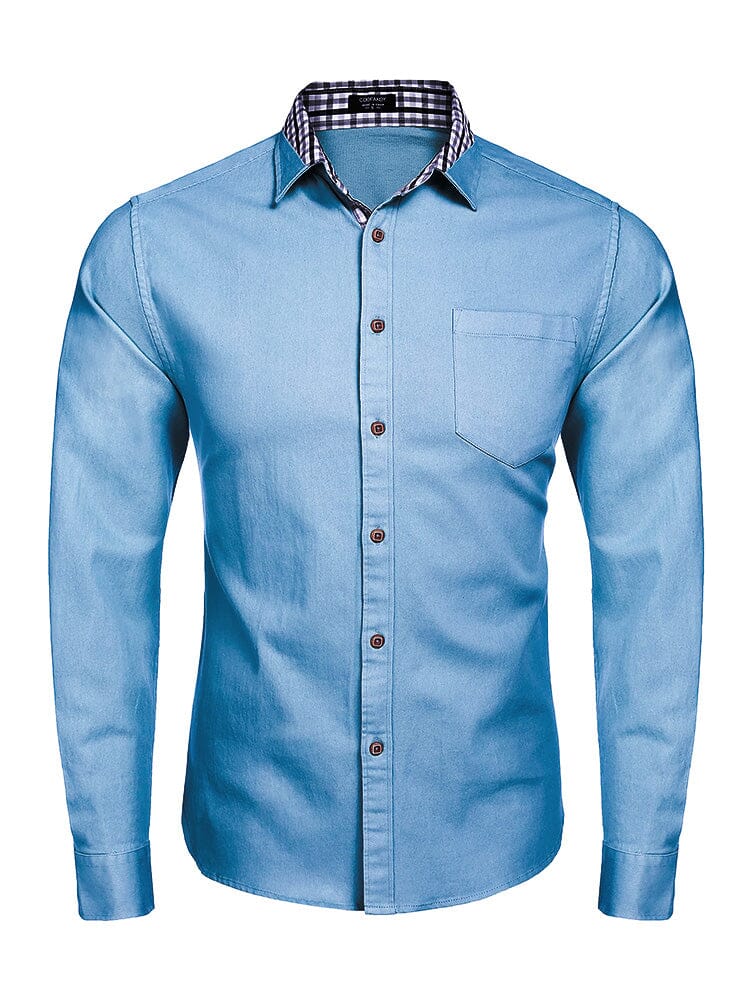 Lang-Ärmel Denim Dress Hemd