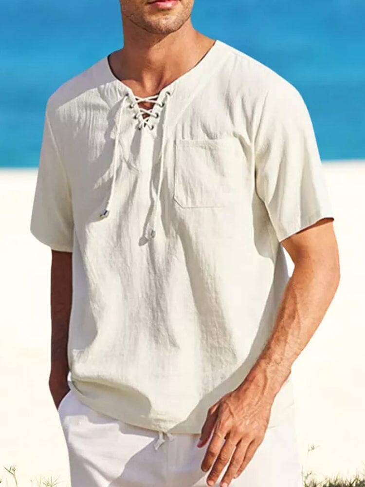 Casual Leinen Stil V Neck Hemden