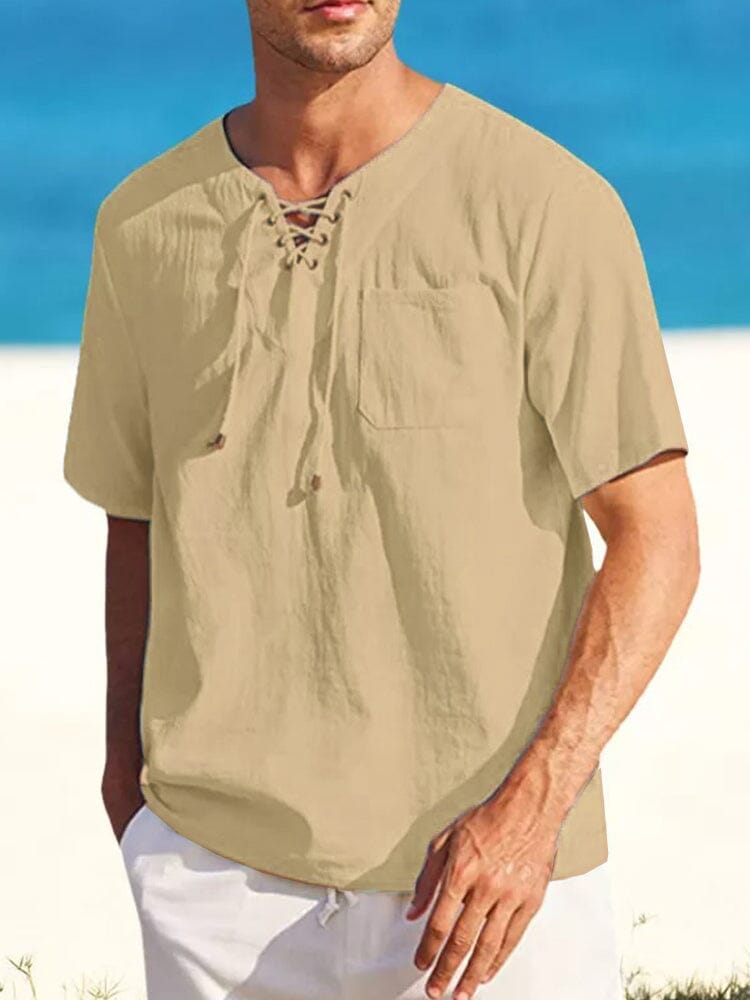 Casual Leinen Stil V Neck Hemden