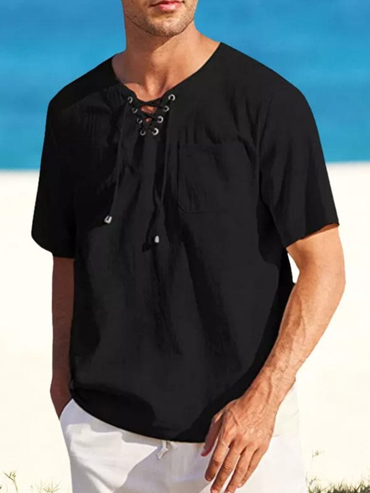 Casual Leinen Stil V Neck Hemden