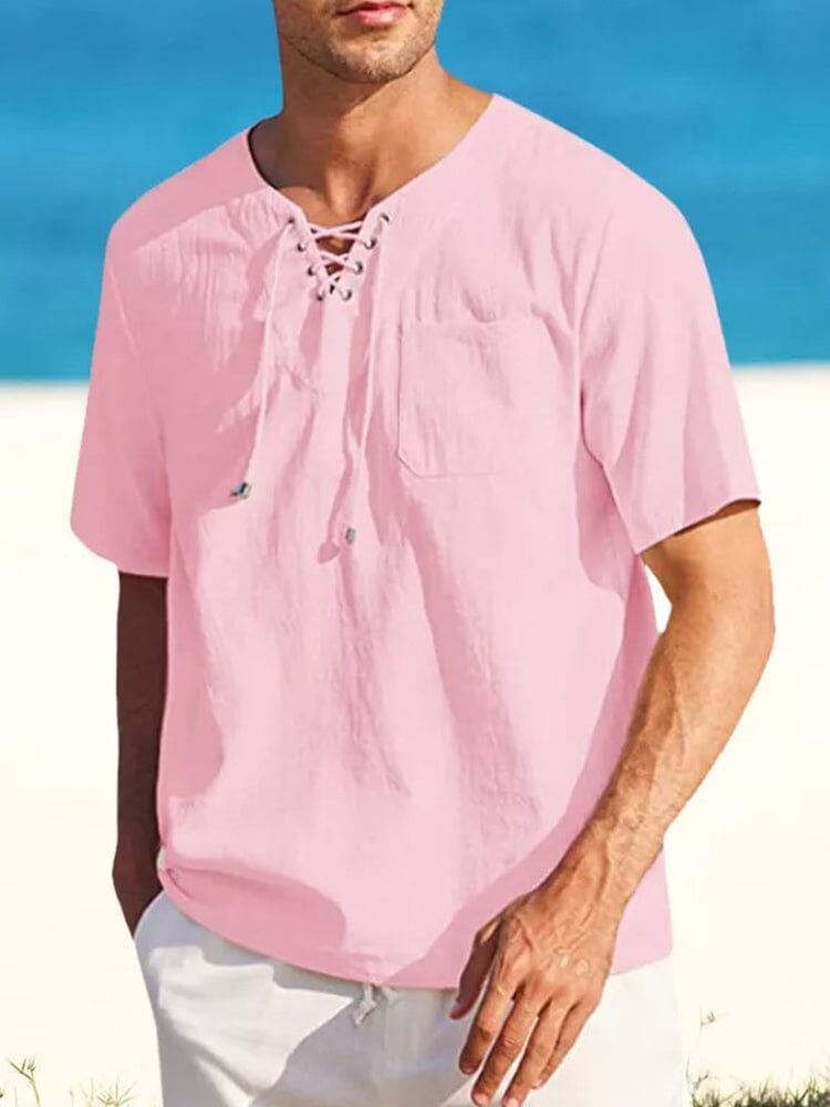 Casual Leinen Stil V Neck Hemden