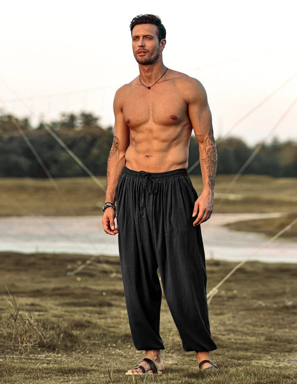 Lockere Fit Leinen Stil Hippie Hose