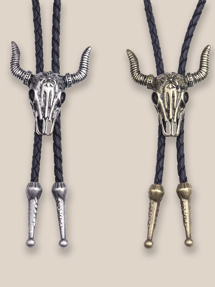 Vintage Cow Skull Bolo Tie Halskette