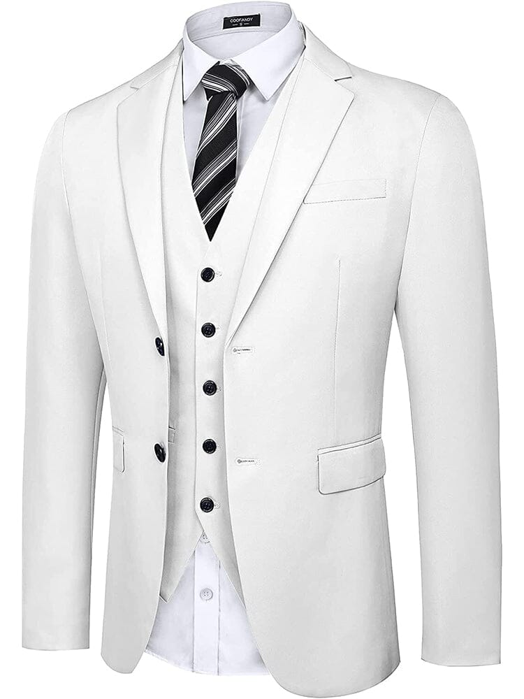 2-Teil Two Knopf Uni Prom Tuxedo Blazer Weste Set