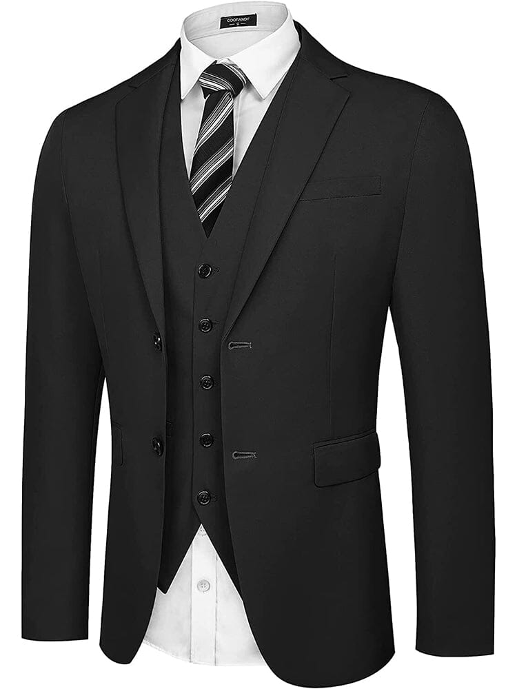 2-Teil Two Knopf Uni Prom Tuxedo Blazer Weste Set