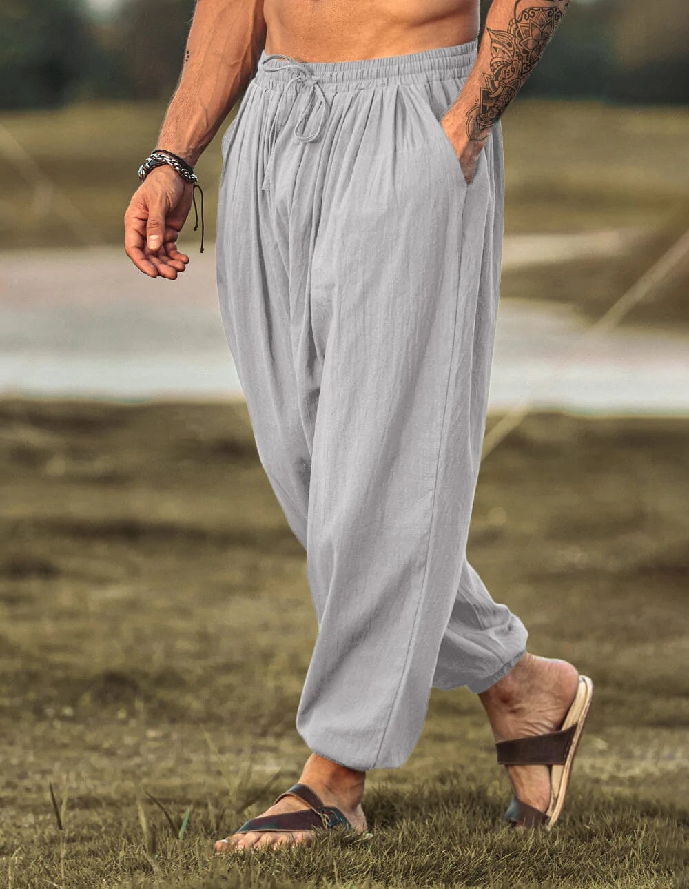 Lockere Fit Leinen Stil Hippie Hose