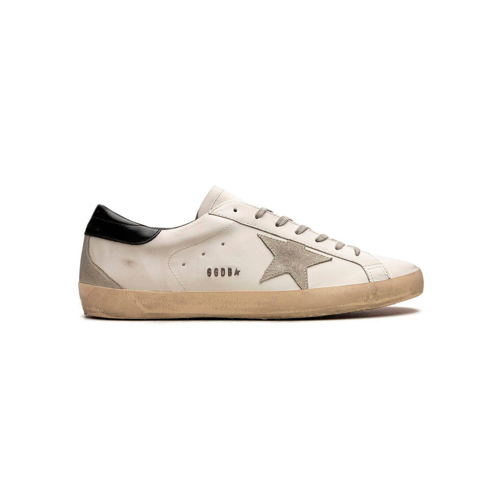 Golden Goose Super Star Weiß mit Details Schwarz und Stella Silber