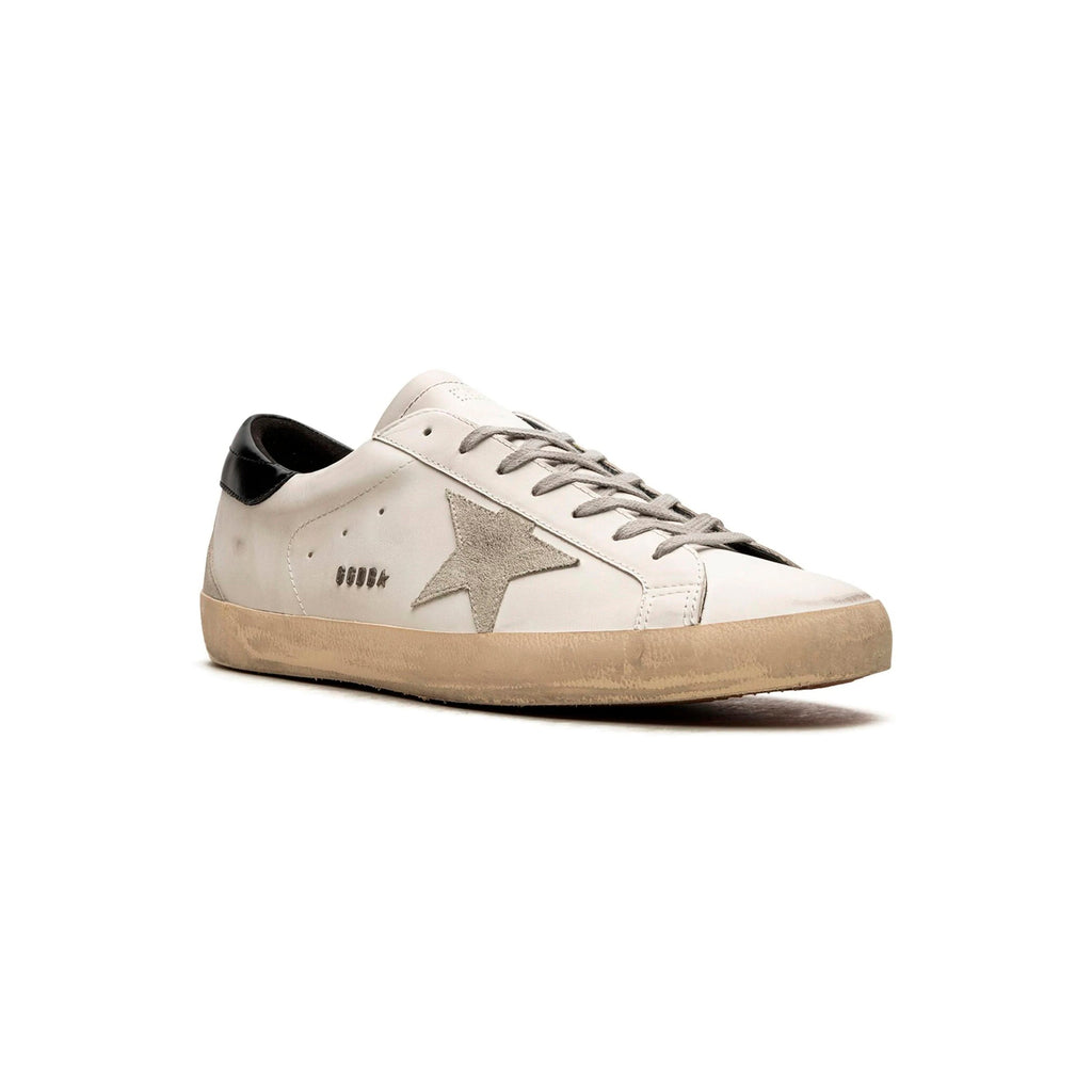 Golden Goose Super Star Weiß mit Details Schwarz und Stella Silber