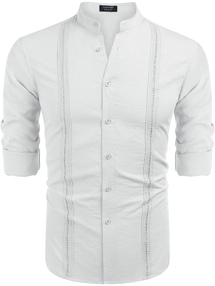 Embroidered Guayabera Leinen Hemd