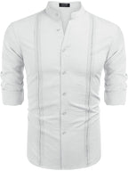Embroidered Guayabera Leinen Hemd