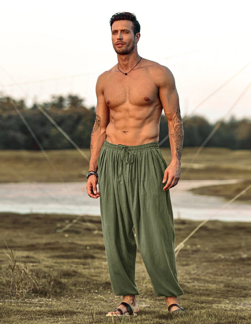 Lockere Fit Leinen Stil Hippie Hose