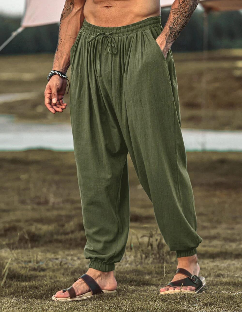 Lockere Fit Leinen Stil Hippie Hose