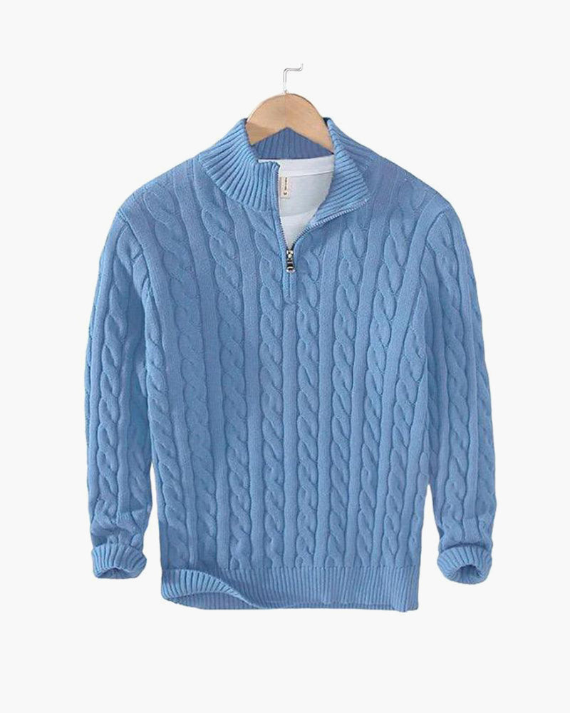 TAEBAEK Zopfmuster-Pullover mit Reißverschluss