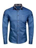 Lang-Ärmel Denim Dress Hemd