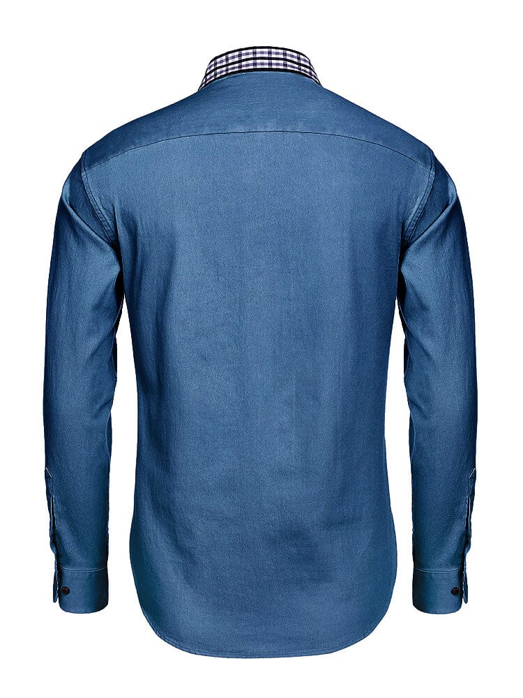 Lang-Ärmel Denim Dress Hemd