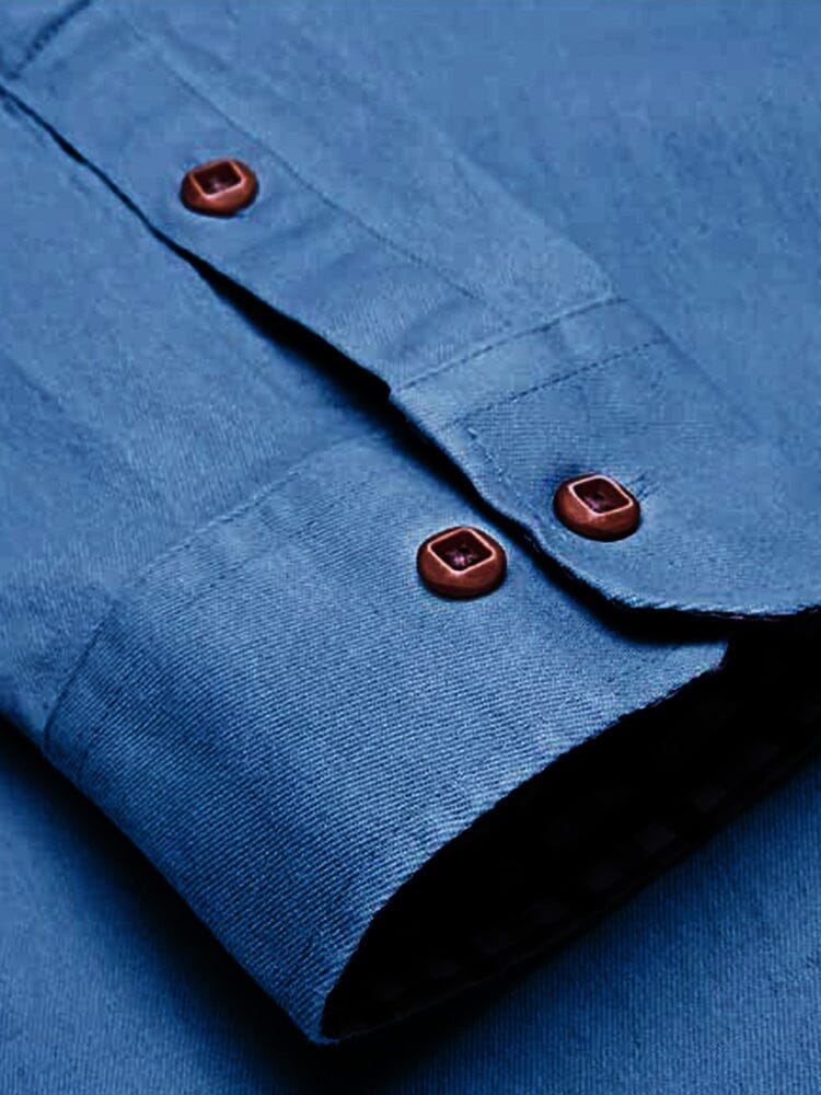 Lang-Ärmel Denim Dress Hemd