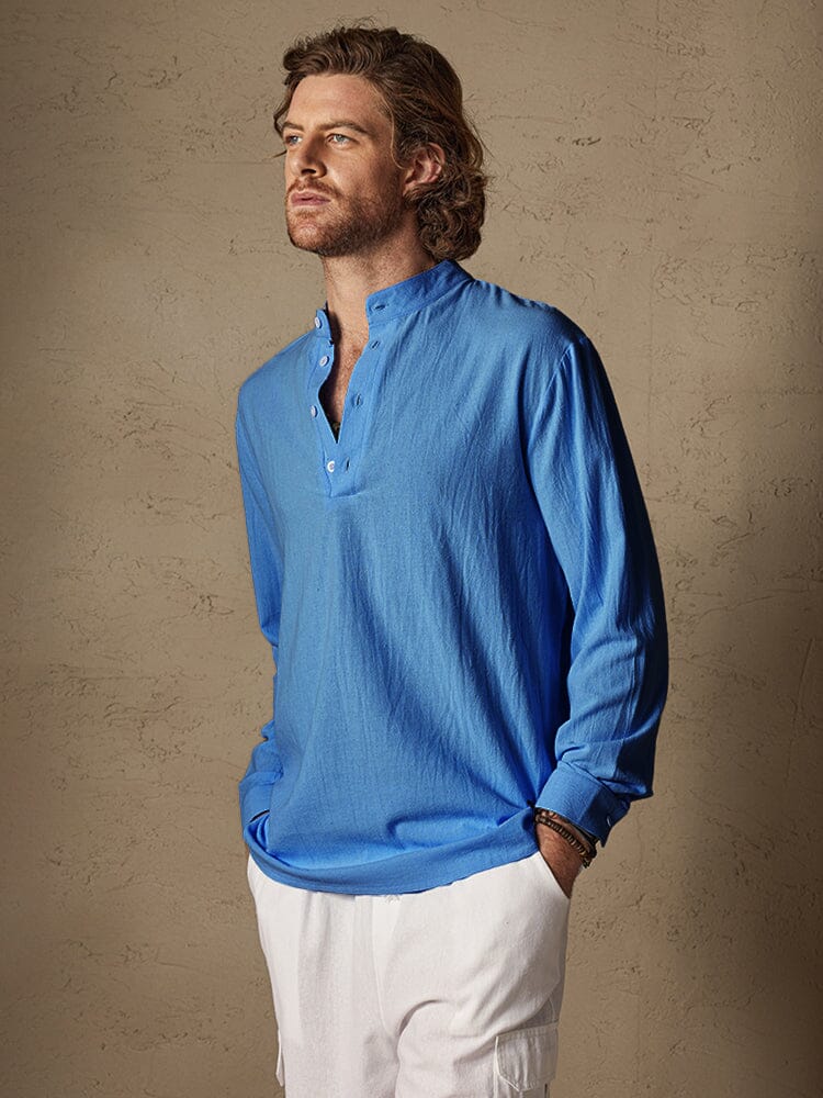 Casual Lockere Fit Lightweight Baumwolle Leinen Hemd