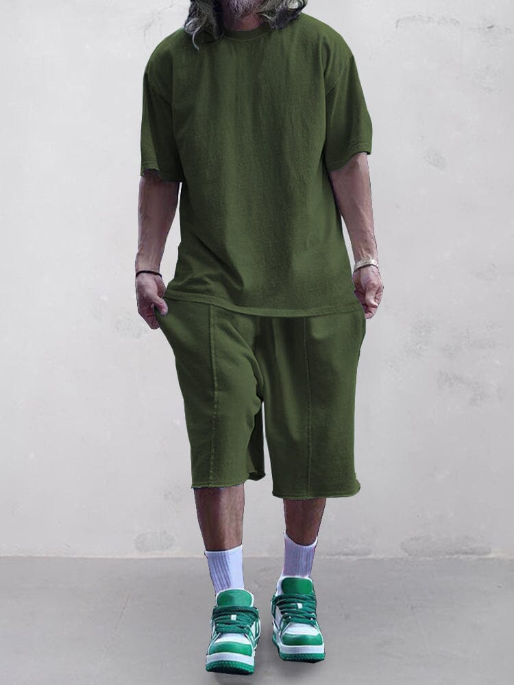 Casual Uni Color Trainingsanzüge Set