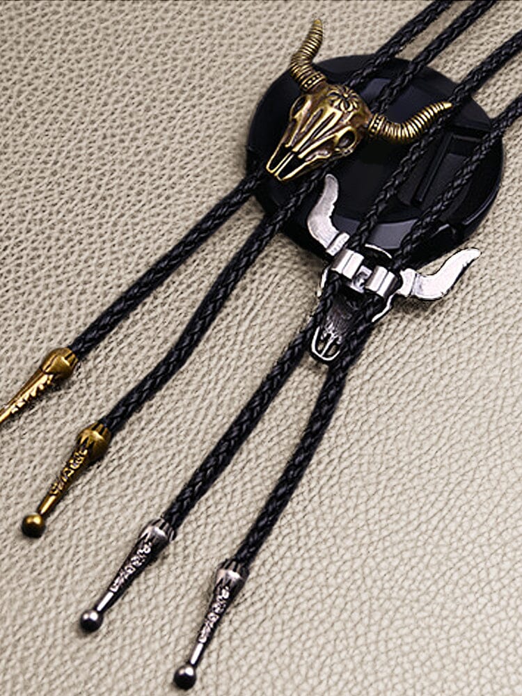 Vintage Cow Skull Bolo Tie Halskette