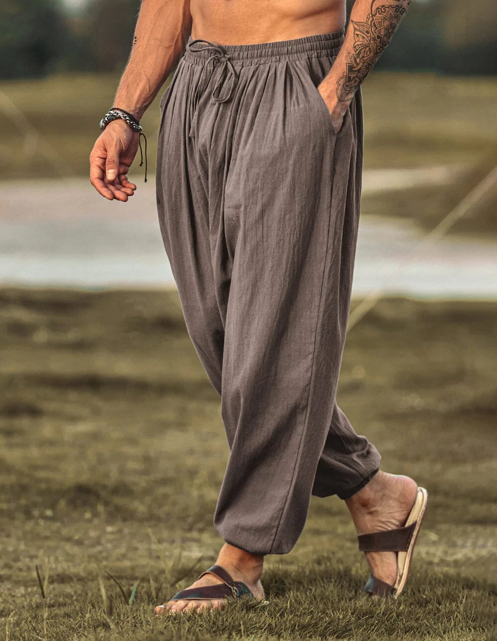 Lockere Fit Leinen Stil Hippie Hose