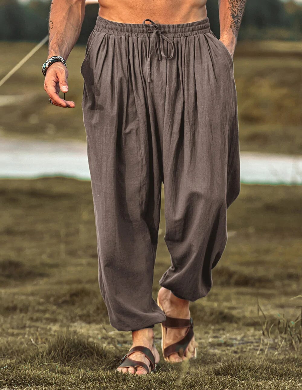 Lockere Fit Leinen Stil Hippie Hose