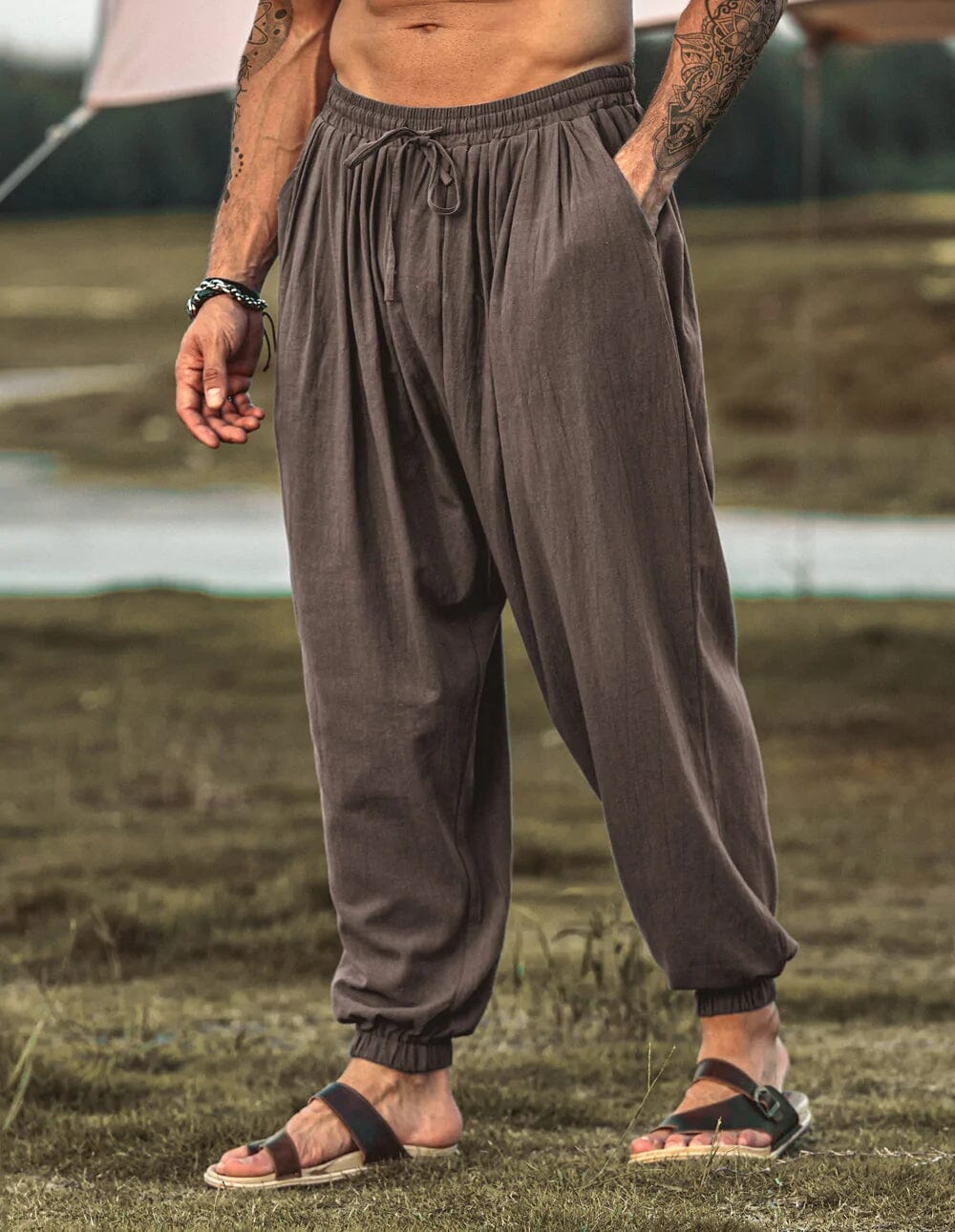 Lockere Fit Leinen Stil Hippie Hose