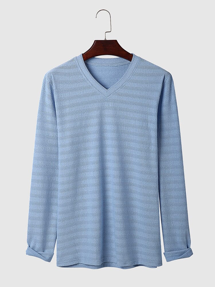 V-neck Lang Ärmel Hemd