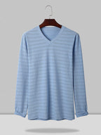 V-neck Lang Ärmel Hemd
