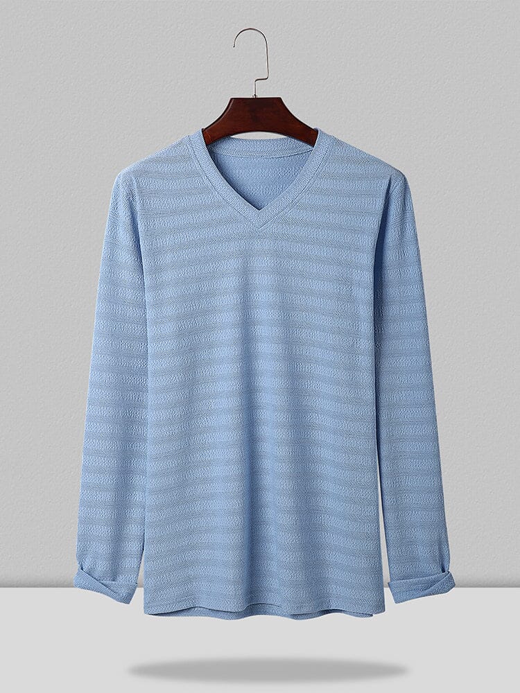 V-neck Lang Ärmel Hemd