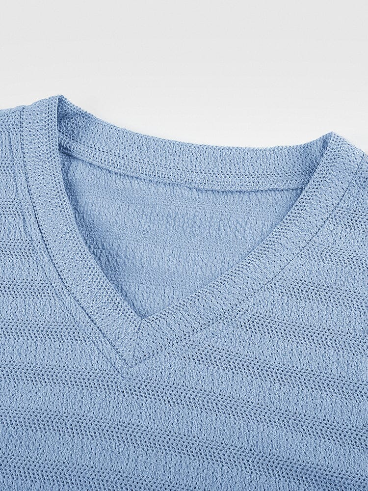 V-neck Lang Ärmel Hemd
