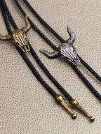 Vintage Cow Skull Bolo Tie Halskette