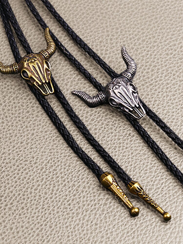 Vintage Cow Skull Bolo Tie Halskette