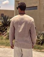 Leinen Stil Simple Lang-sleeved Hemd