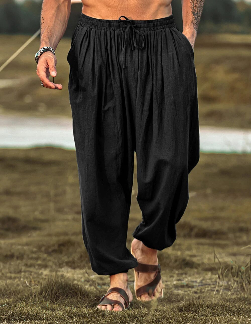 Lockere Fit Leinen Stil Hippie Hose