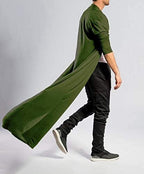 Lightweight Ruffle Schalkragen Lang Length Drape Cape Cardigan