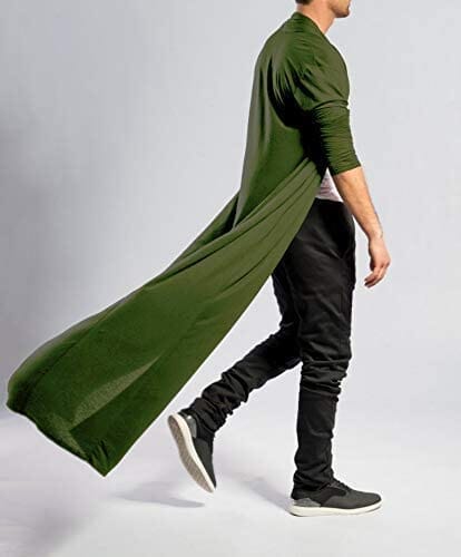 Lightweight Ruffle Schalkragen Lang Length Drape Cape Cardigan