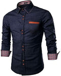 Casual Lang Ärmel Knopf Denim Hemd