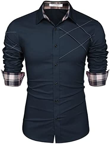 Plaid Kragen Knopf Baumwolle Dress Hemd