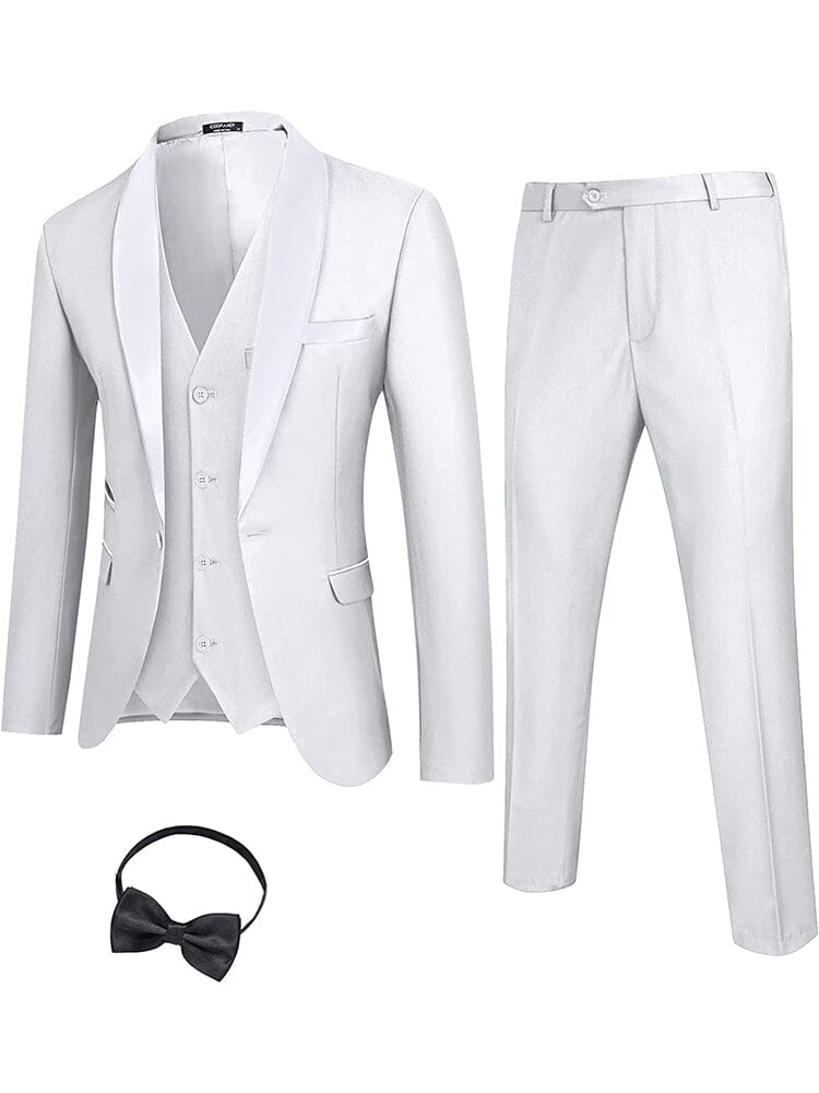 4 Teile Anzug Schalkragen Lapel Tuxedo Slim Fit Set