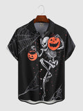 Halloween Pattern Kurz Ärmel Hemd 4